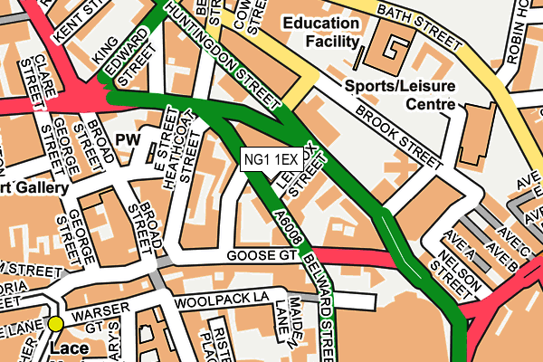 NG1 1EX map - OS OpenMap – Local (Ordnance Survey)