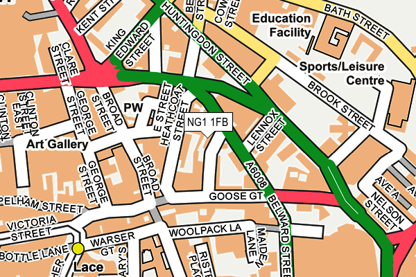 NG1 1FB map - OS OpenMap – Local (Ordnance Survey)