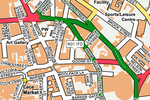 NG1 1FD map - OS OpenMap – Local (Ordnance Survey)