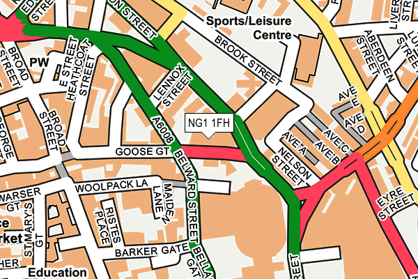 NG1 1FH map - OS OpenMap – Local (Ordnance Survey)