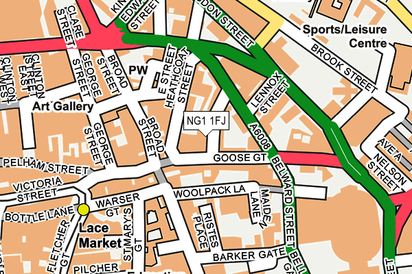 NG1 1FJ map - OS OpenMap – Local (Ordnance Survey)