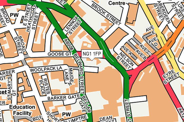 NG1 1FP map - OS OpenMap – Local (Ordnance Survey)