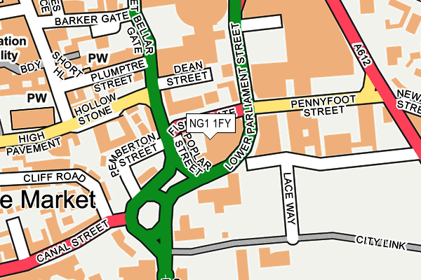 NG1 1FY map - OS OpenMap – Local (Ordnance Survey)