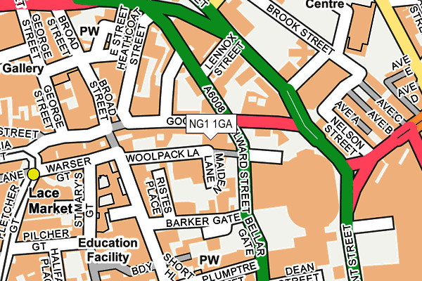 NG1 1GA map - OS OpenMap – Local (Ordnance Survey)