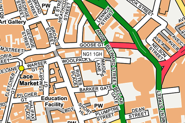 NG1 1GH map - OS OpenMap – Local (Ordnance Survey)