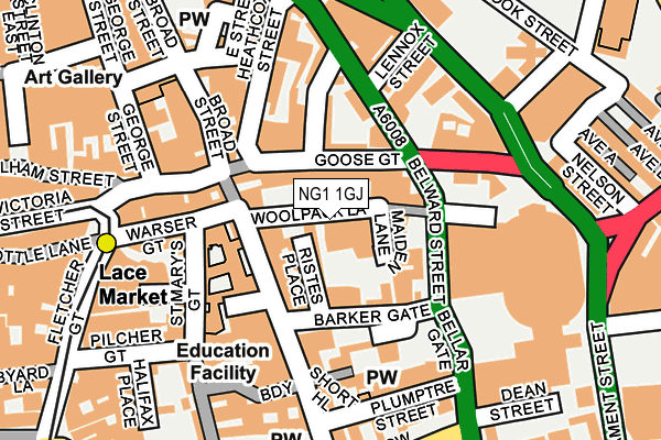 NG1 1GJ map - OS OpenMap – Local (Ordnance Survey)