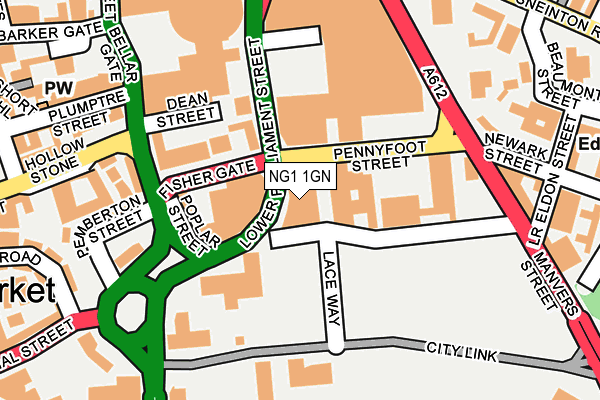 NG1 1GN map - OS OpenMap – Local (Ordnance Survey)