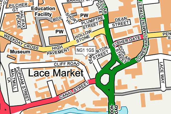 NG1 1GS map - OS OpenMap – Local (Ordnance Survey)