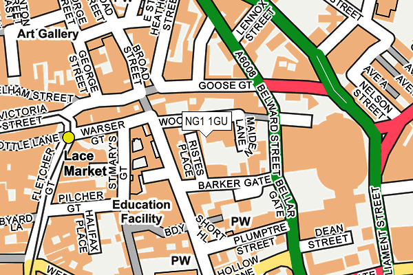 NG1 1GU map - OS OpenMap – Local (Ordnance Survey)