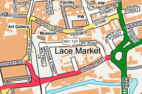 NG1 1GY map - OS OpenMap – Local (Ordnance Survey)