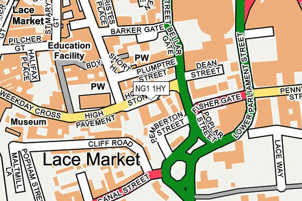 NG1 1HY map - OS OpenMap – Local (Ordnance Survey)