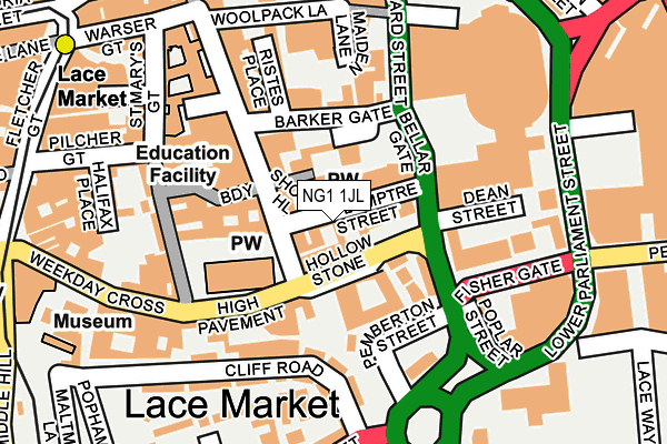 NG1 1JL map - OS OpenMap – Local (Ordnance Survey)