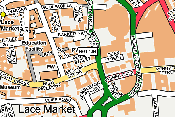 NG1 1JN map - OS OpenMap – Local (Ordnance Survey)