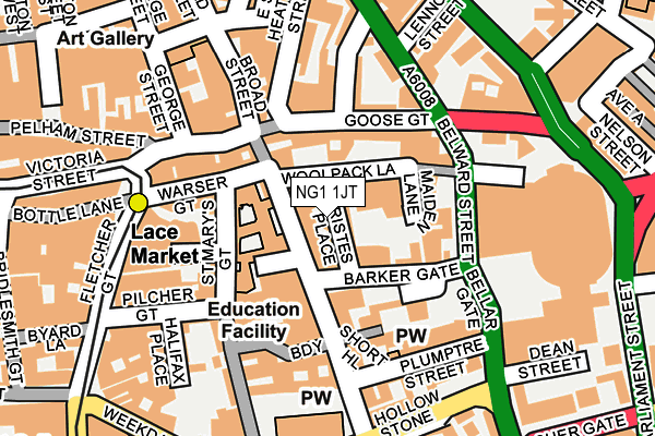 NG1 1JT map - OS OpenMap – Local (Ordnance Survey)