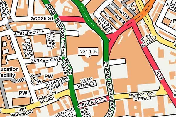 NG1 1LB map - OS OpenMap – Local (Ordnance Survey)