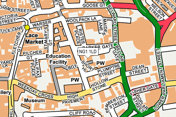 NG1 1LD map - OS OpenMap – Local (Ordnance Survey)