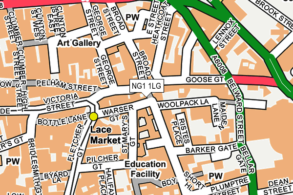 NG1 1LG map - OS OpenMap – Local (Ordnance Survey)