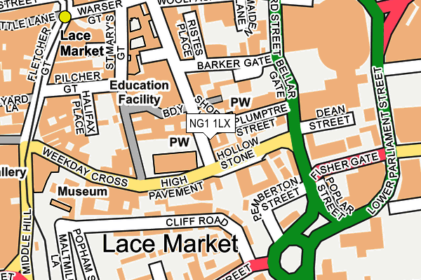 NG1 1LX map - OS OpenMap – Local (Ordnance Survey)