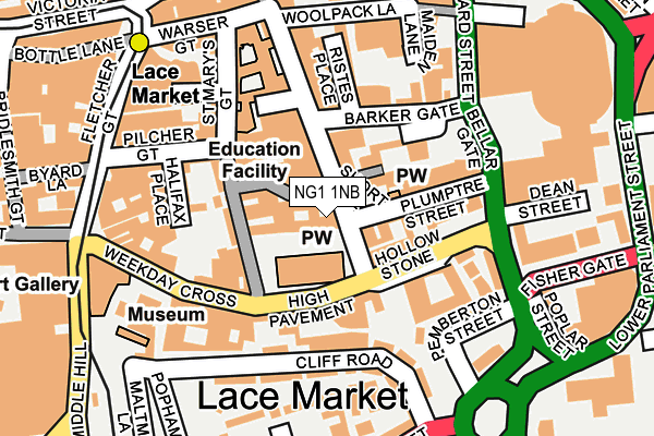 NG1 1NB map - OS OpenMap – Local (Ordnance Survey)