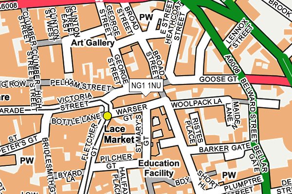 NG1 1NU map - OS OpenMap – Local (Ordnance Survey)