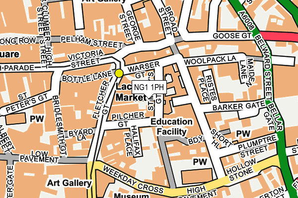 NG1 1PH map - OS OpenMap – Local (Ordnance Survey)