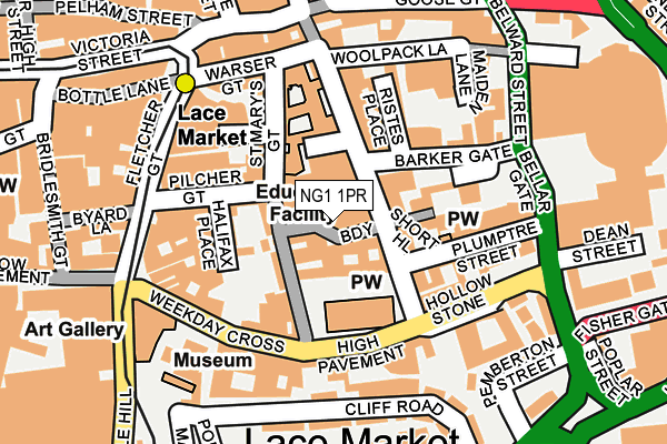 NG1 1PR map - OS OpenMap – Local (Ordnance Survey)