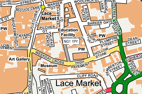 NG1 1PY map - OS OpenMap – Local (Ordnance Survey)