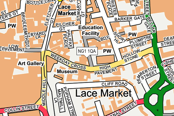 NG1 1QA map - OS OpenMap – Local (Ordnance Survey)