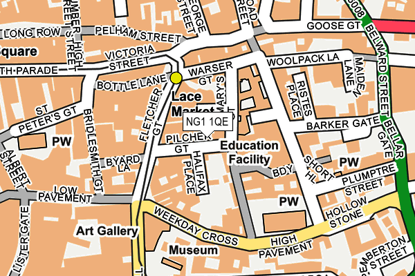 NG1 1QE map - OS OpenMap – Local (Ordnance Survey)