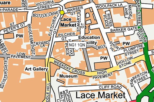 NG1 1QN map - OS OpenMap – Local (Ordnance Survey)