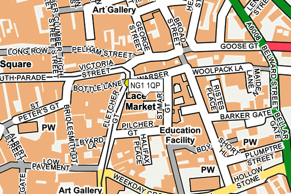 NG1 1QP map - OS OpenMap – Local (Ordnance Survey)