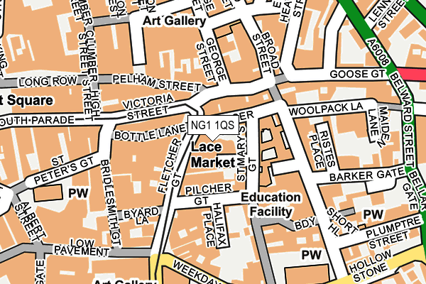 NG1 1QS map - OS OpenMap – Local (Ordnance Survey)