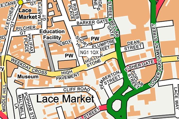 NG1 1QX map - OS OpenMap – Local (Ordnance Survey)