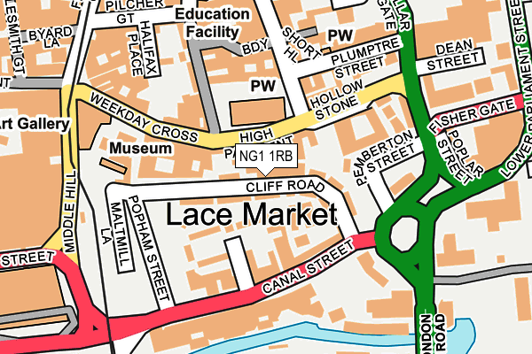 NG1 1RB map - OS OpenMap – Local (Ordnance Survey)