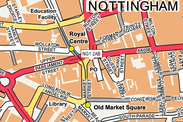 NG1 2AB map - OS OpenMap – Local (Ordnance Survey)