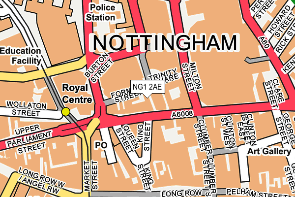 NG1 2AE map - OS OpenMap – Local (Ordnance Survey)