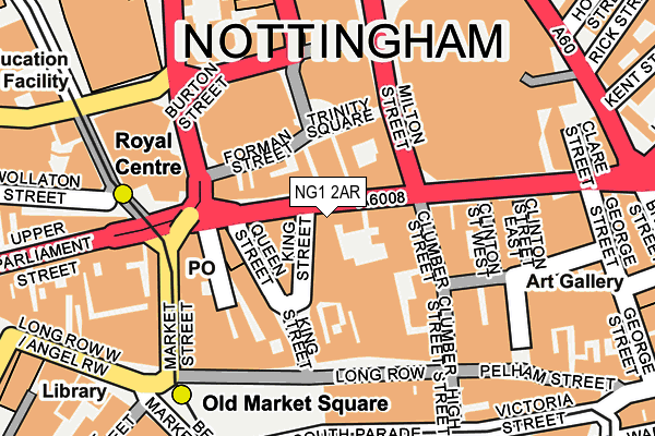 NG1 2AR map - OS OpenMap – Local (Ordnance Survey)