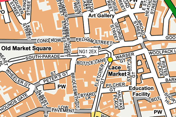 NG1 2EX map - OS OpenMap – Local (Ordnance Survey)