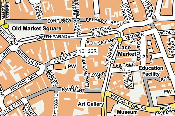 NG1 2GR map - OS OpenMap – Local (Ordnance Survey)