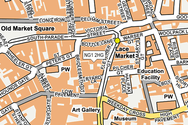 NG1 2HG map - OS OpenMap – Local (Ordnance Survey)