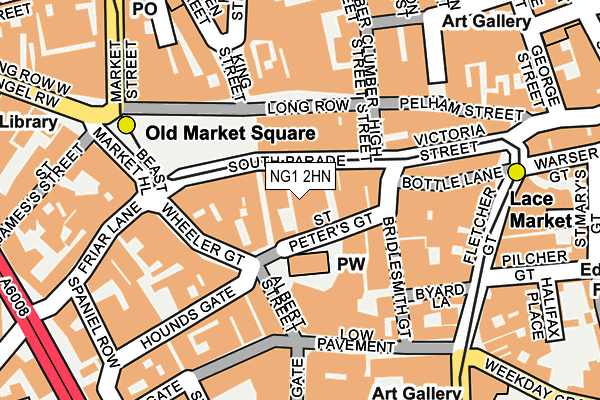 NG1 2HN map - OS OpenMap – Local (Ordnance Survey)