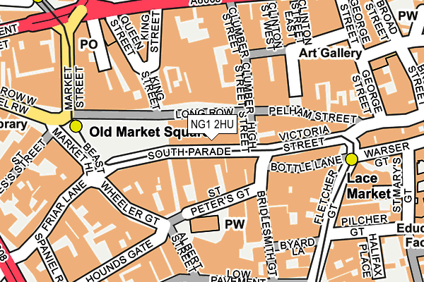 NG1 2HU map - OS OpenMap – Local (Ordnance Survey)