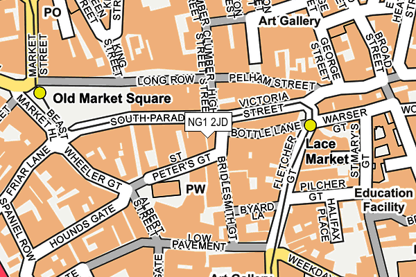 NG1 2JD map - OS OpenMap – Local (Ordnance Survey)