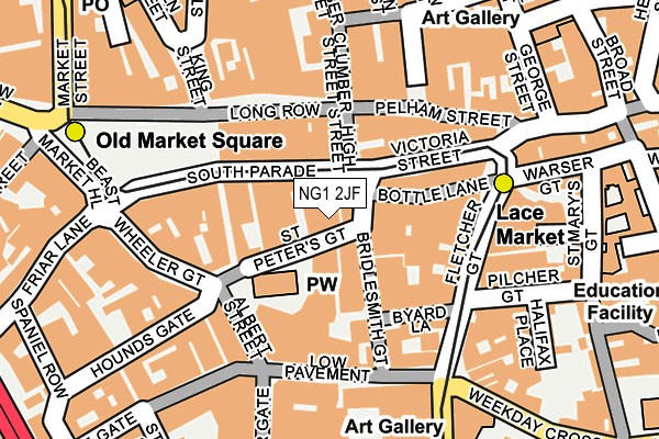 NG1 2JF map - OS OpenMap – Local (Ordnance Survey)