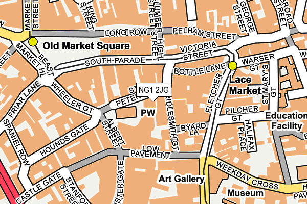 NG1 2JG map - OS OpenMap – Local (Ordnance Survey)