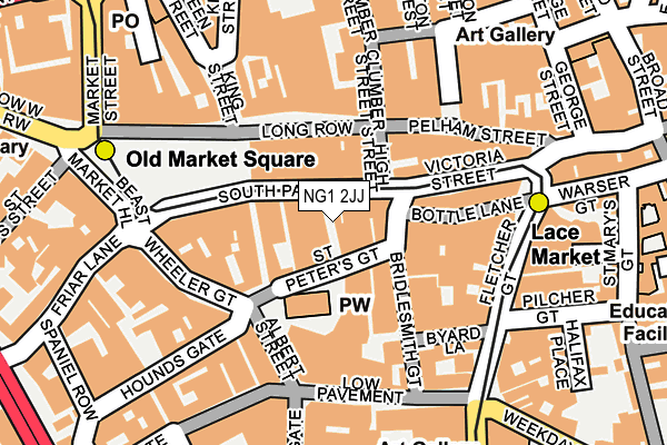 NG1 2JJ map - OS OpenMap – Local (Ordnance Survey)