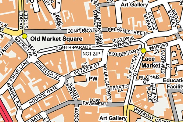 NG1 2JP map - OS OpenMap – Local (Ordnance Survey)