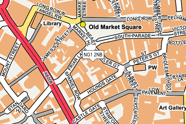 NG1 2NB map - OS OpenMap – Local (Ordnance Survey)