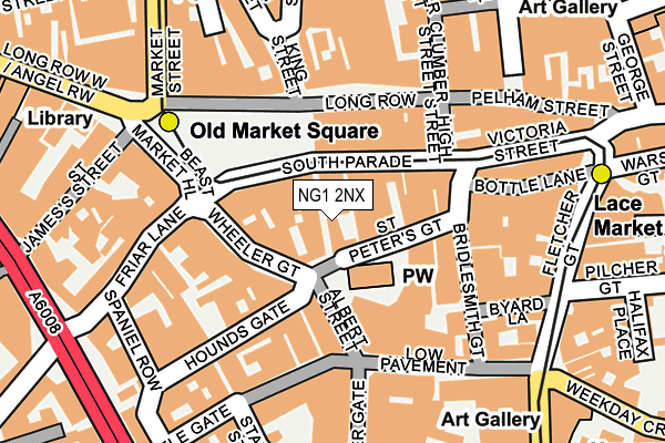 NG1 2NX map - OS OpenMap – Local (Ordnance Survey)