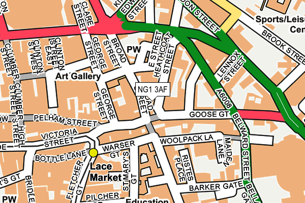 NG1 3AF map - OS OpenMap – Local (Ordnance Survey)